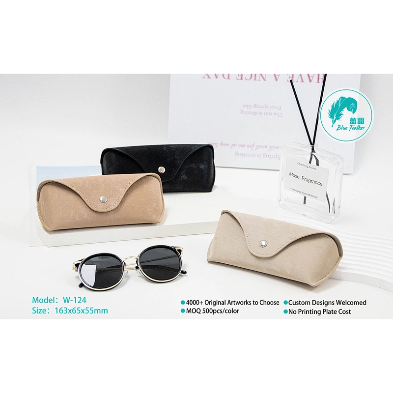 Premium Semi Hard Suede Sunglasses Pouch with Soft Lining for Men and Women